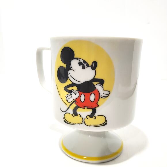Vtg Walt Disney Mickey Mouse Pedestal 8 oz Ceramic Coffee Mug - Picture 7 of 9